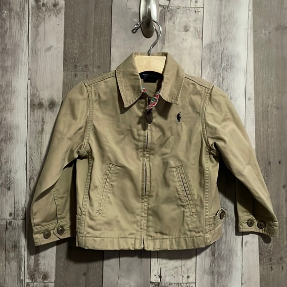 Ralph Lauren boys polo khaki Front zip jacket size 3 EXCELLENT CONDITION - Picture 1 of 5